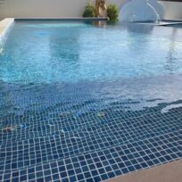 Royal Blue Spanish PVC Dot Mounted Glass Pool-Mosaic 7493
