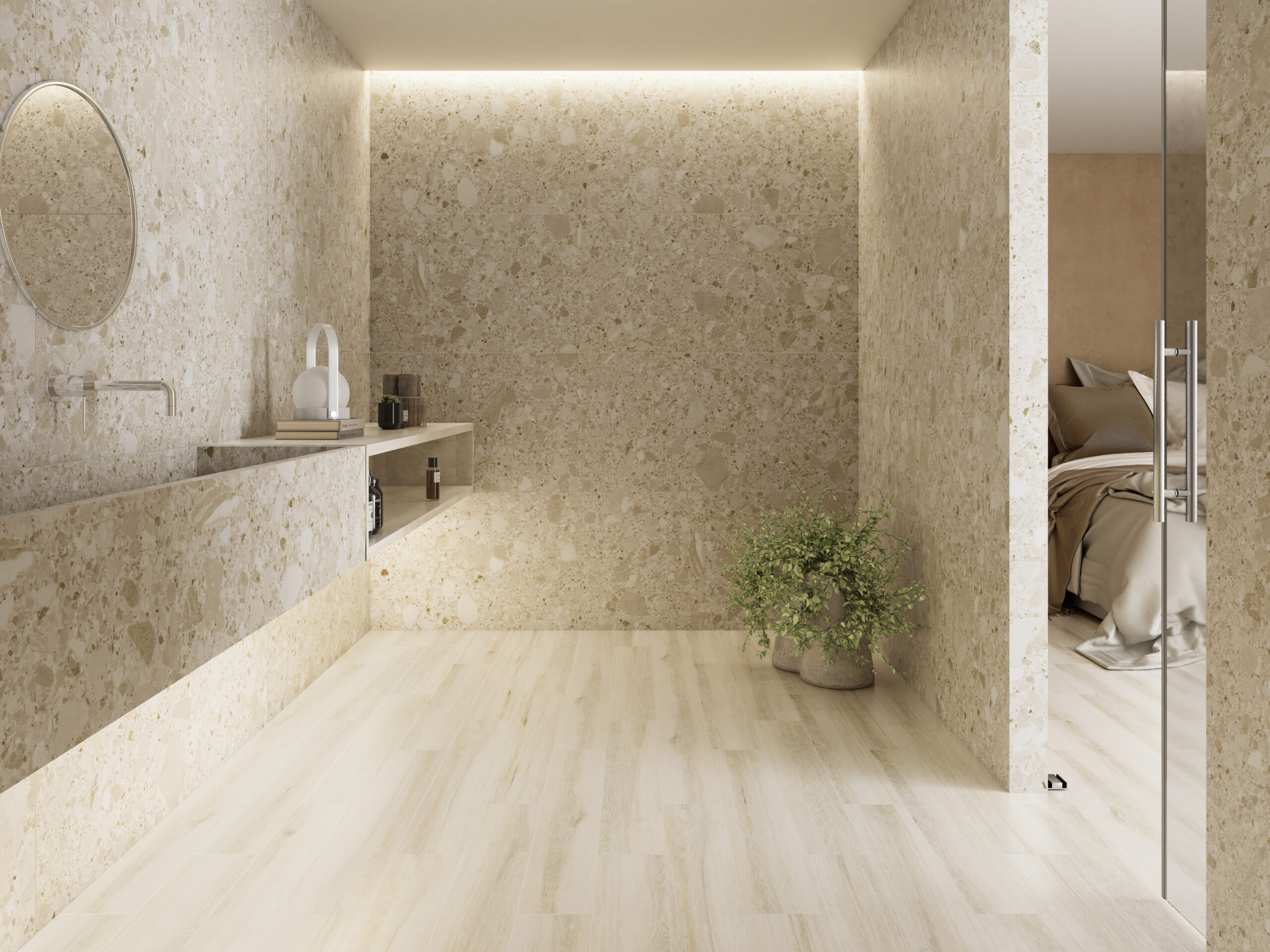 Antic Pietra Cream Terrazzo Look Spanish Porcelain Tile 2655