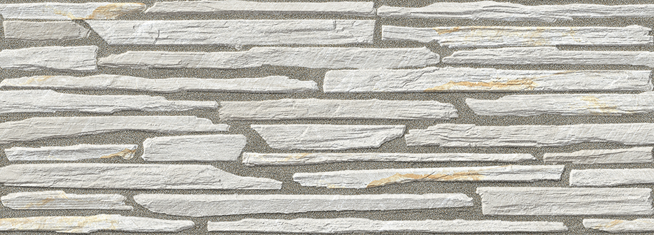 White 3D Stack Stone Look Rectified Spanish Porcelain Tile 2724