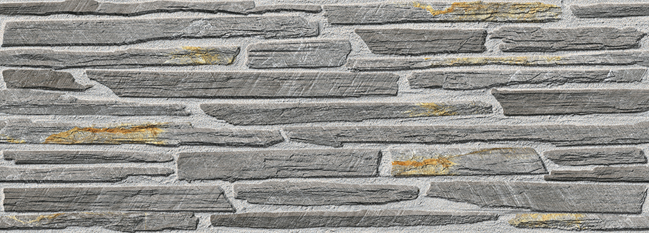 Grey 3D Stack Stone Look Rectified Spanish Porcelain Tile 2725