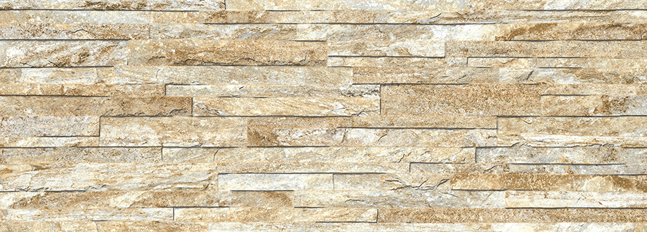 Beige 3D Stack Stone Look Rectified Spanish Porcelain Tile 2726