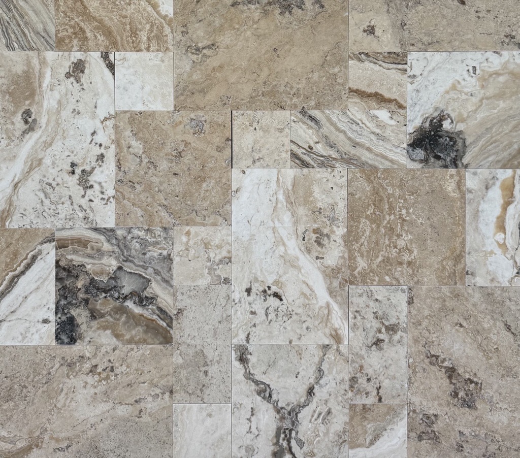 30mm Philadelphia Honed Tumbled Edge French Pattern Travertine Paver 8949