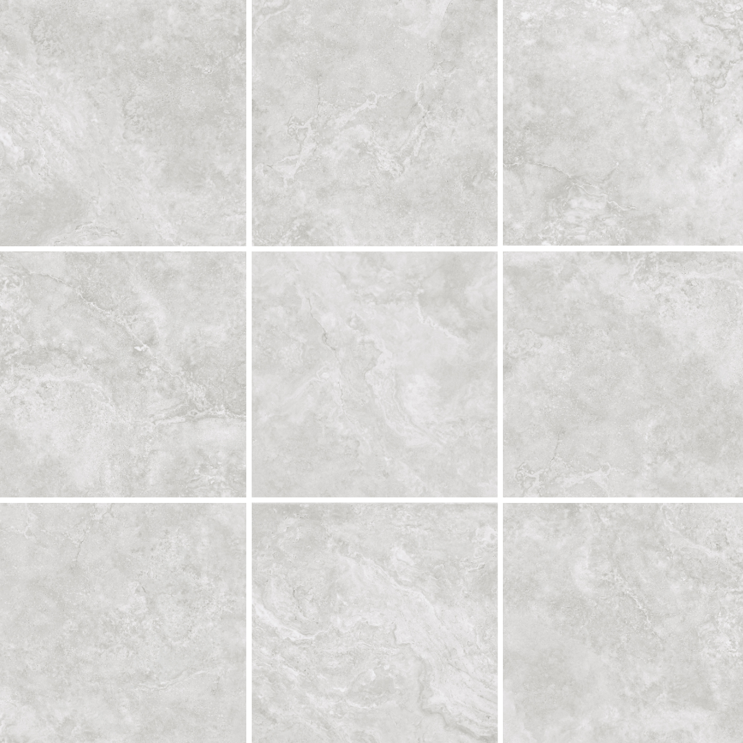 Classic Silver Travertine Look Cross Cut In/Out Finish Rectified Porcelain Tile 2796
