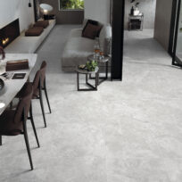 Classic Silver Travertine Look Cross Cut In/Out Finish Rectified Porcelain Tile 2796