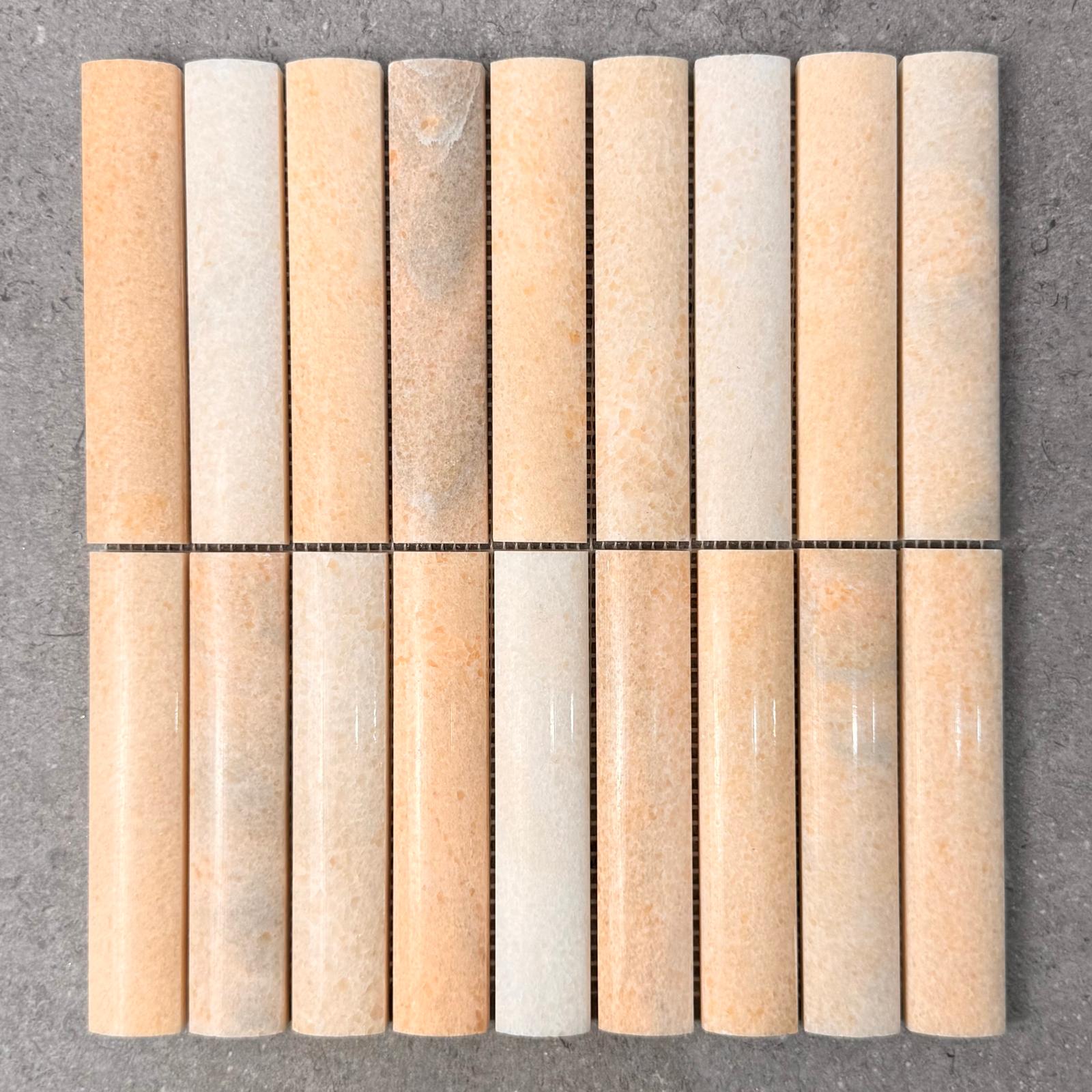 Cigar Honed Red Marble Mosaic 7798