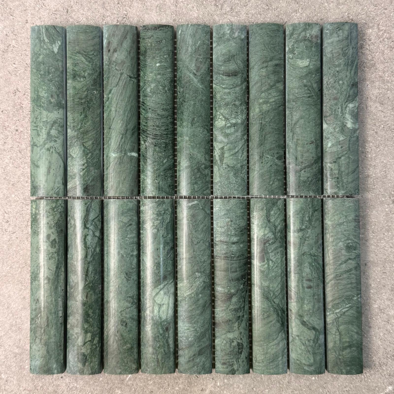 Cigar Honed Ink Green Marble Mosaic 7800