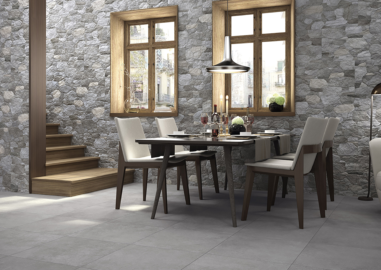 Terranova Nature Grey Mix Stone Look 3D Effect Matt Spanish Rectified Porcelain Tile 2864