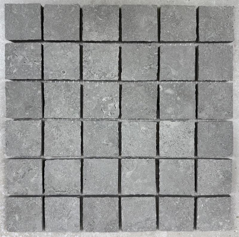 Limestone Grigio Square Tech Finish Porcelain Mosaic 7850