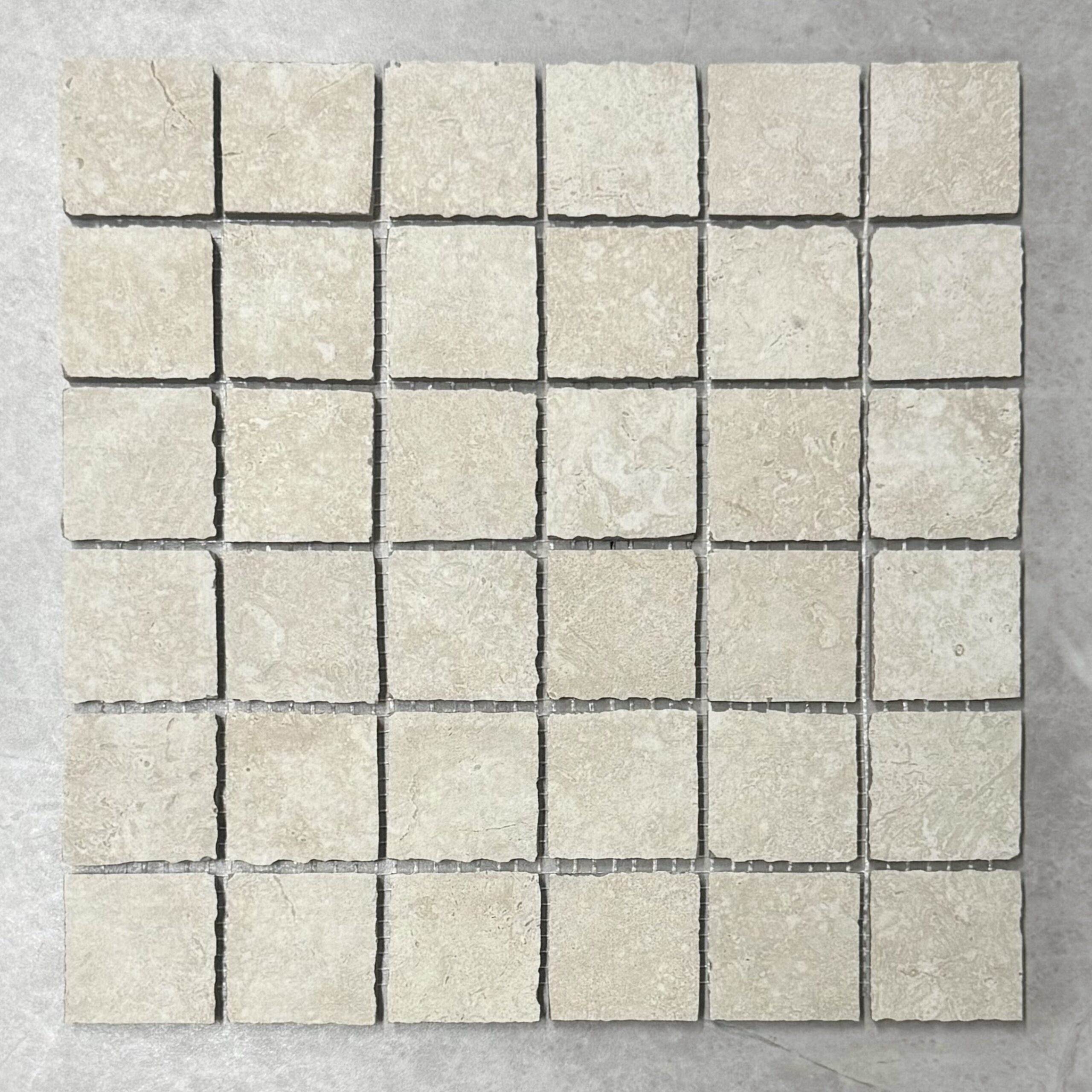 Limestone Bianco Square Tech Finish Porcelain Mosaic 7852