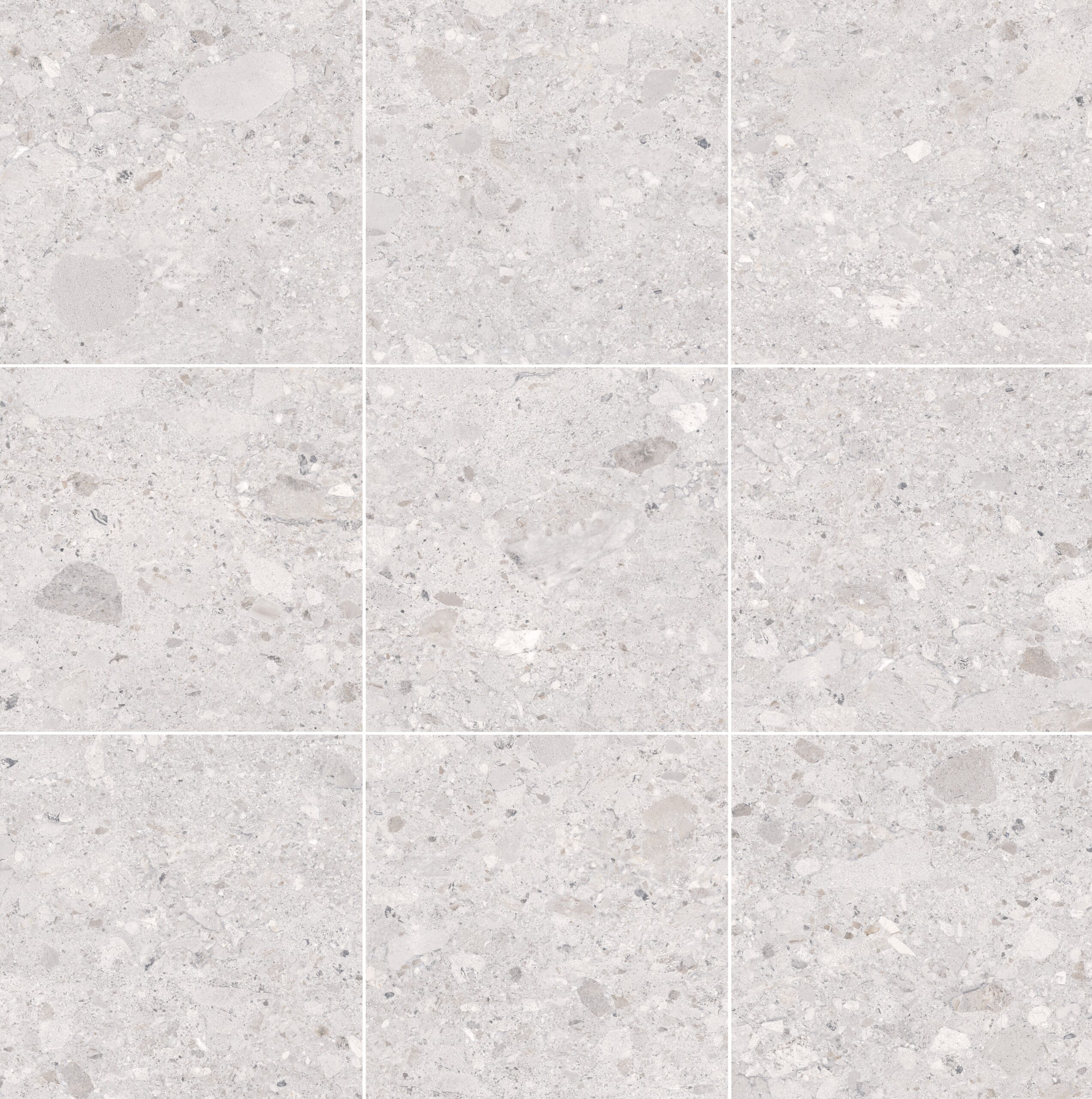 Grey Terrazzo Stone Look Matt Rectified Porcelain Tile 2853