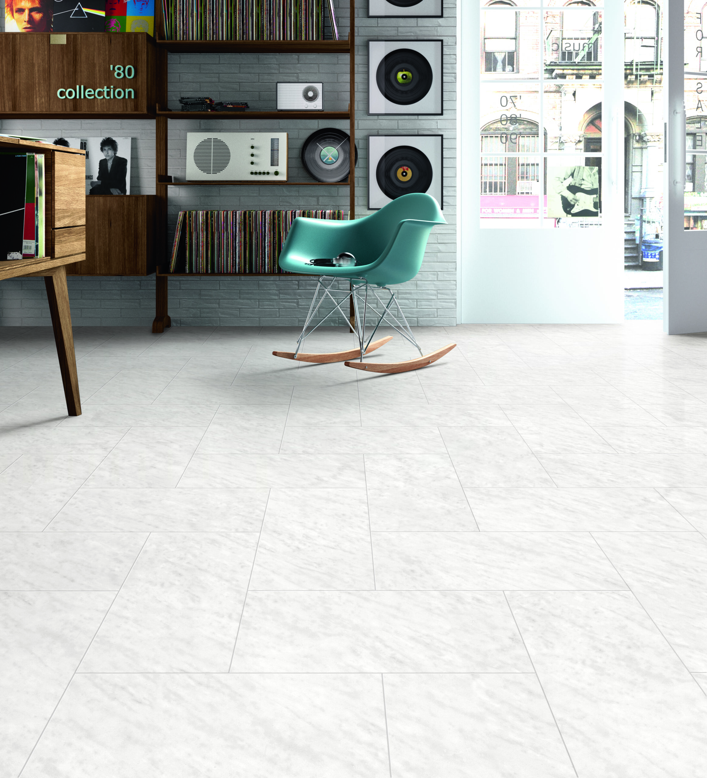 Carrara Grey Polished Rectified Porcelain Tile 2913