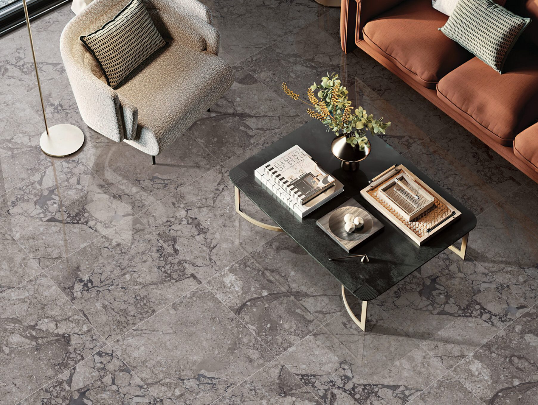 Margengo Grey Marble Look Porcelain Lifestyle