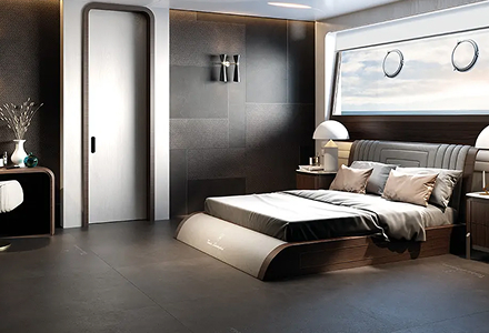 Sleek Dark Bedroom Tiles
