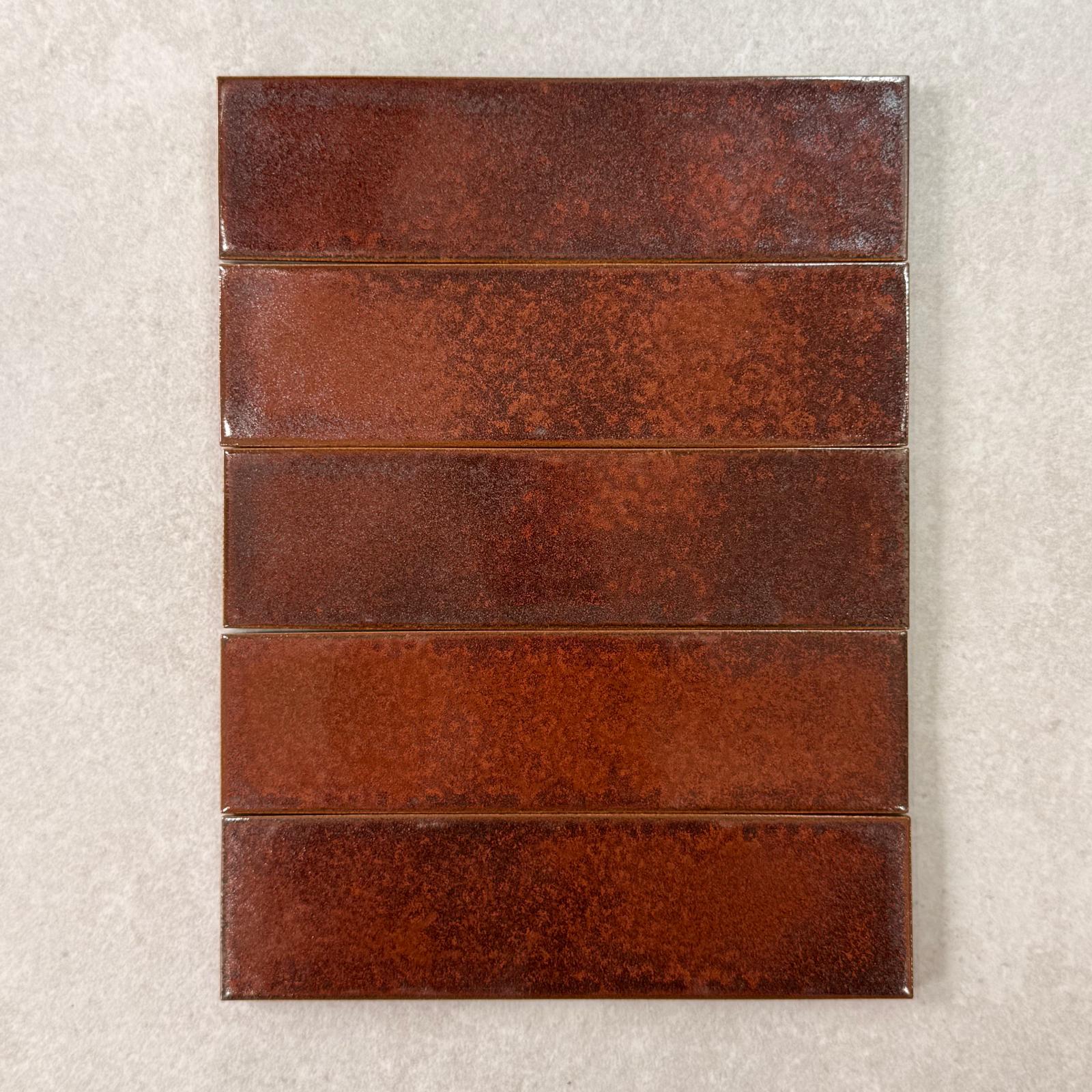 Mars Rust Gloss Glazed Japanese Porcelain Subway Tile 2855