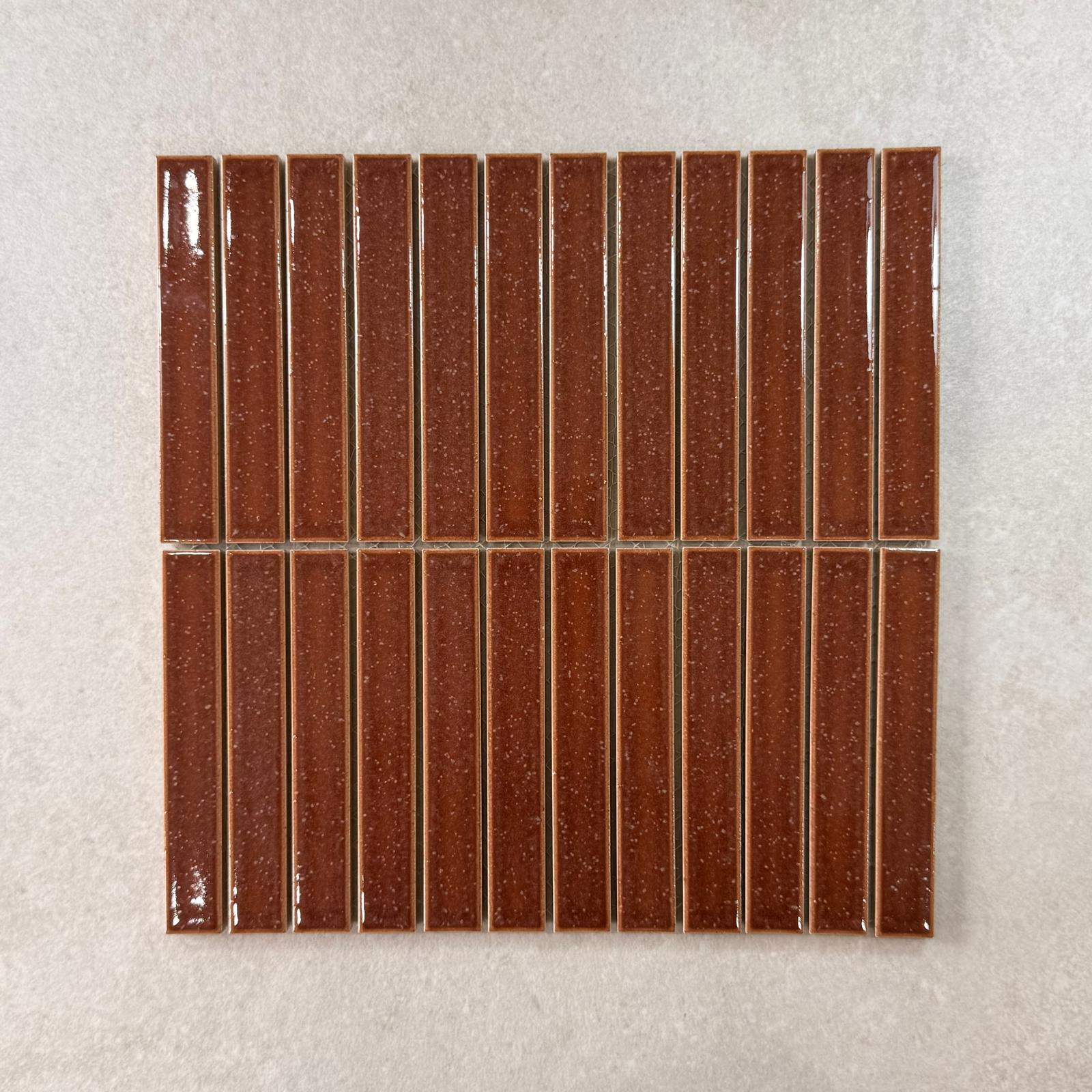 Megumi Ochre Gloss Kit Kat Glazed Japanese Porcelain Mosaic 7835