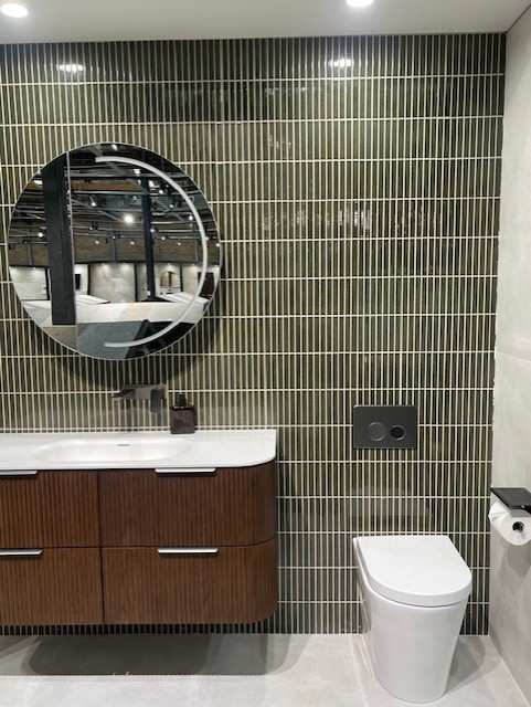 Megumi Moss Green Gloss Kit Kat Glazed Japanese Porcelain Mosaic 7837