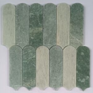 Seafoam Jade Feather Polished Marble Mosaic By Mitch & Mark 7863