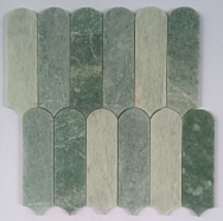 Seafoam Jade Feather Polished Marble Mosaic By Mitch & Mark 7863