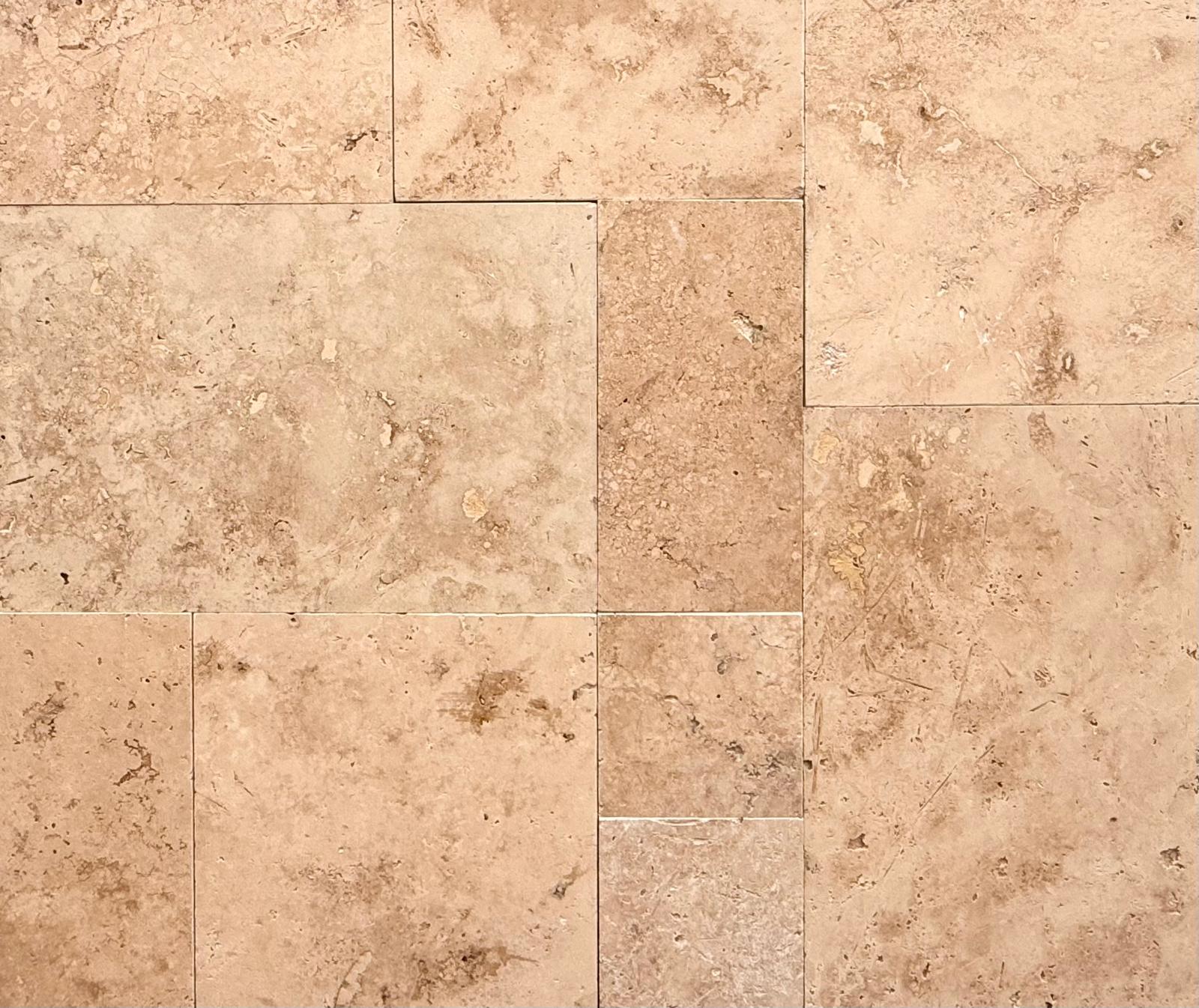 30mm Fallon French Pattern Tumbled Travertine Paver 8981