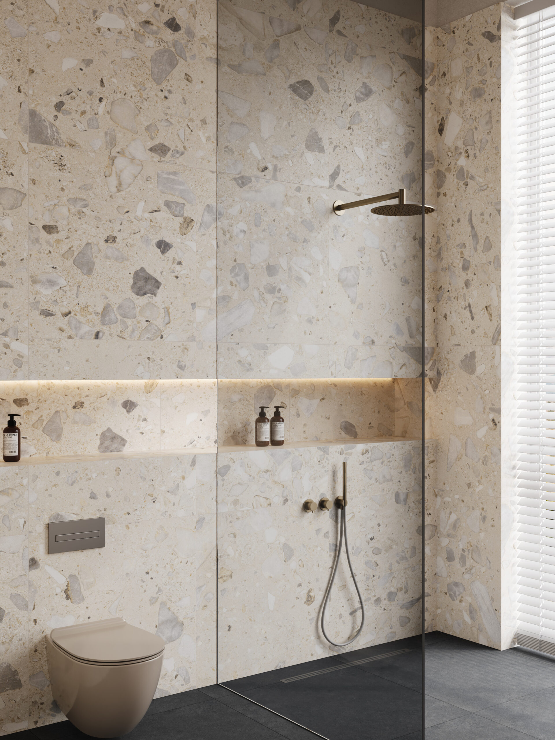 Elliot Beige Terrazzo Look Matt Rectified Porcelain Tile 0421