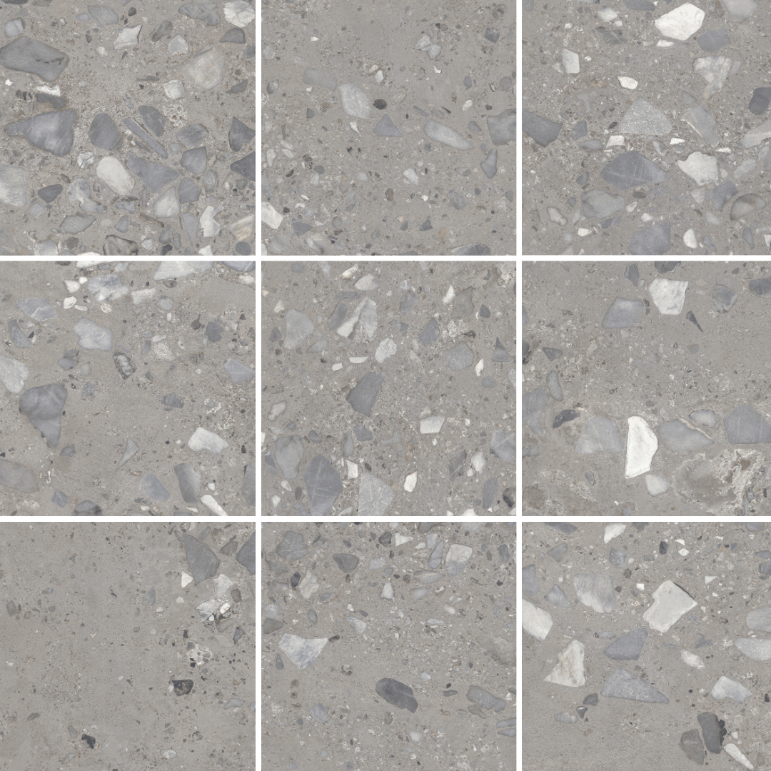 Elliot Grey Terrazzo Look Matt Rectified Porcelain Tile 0419