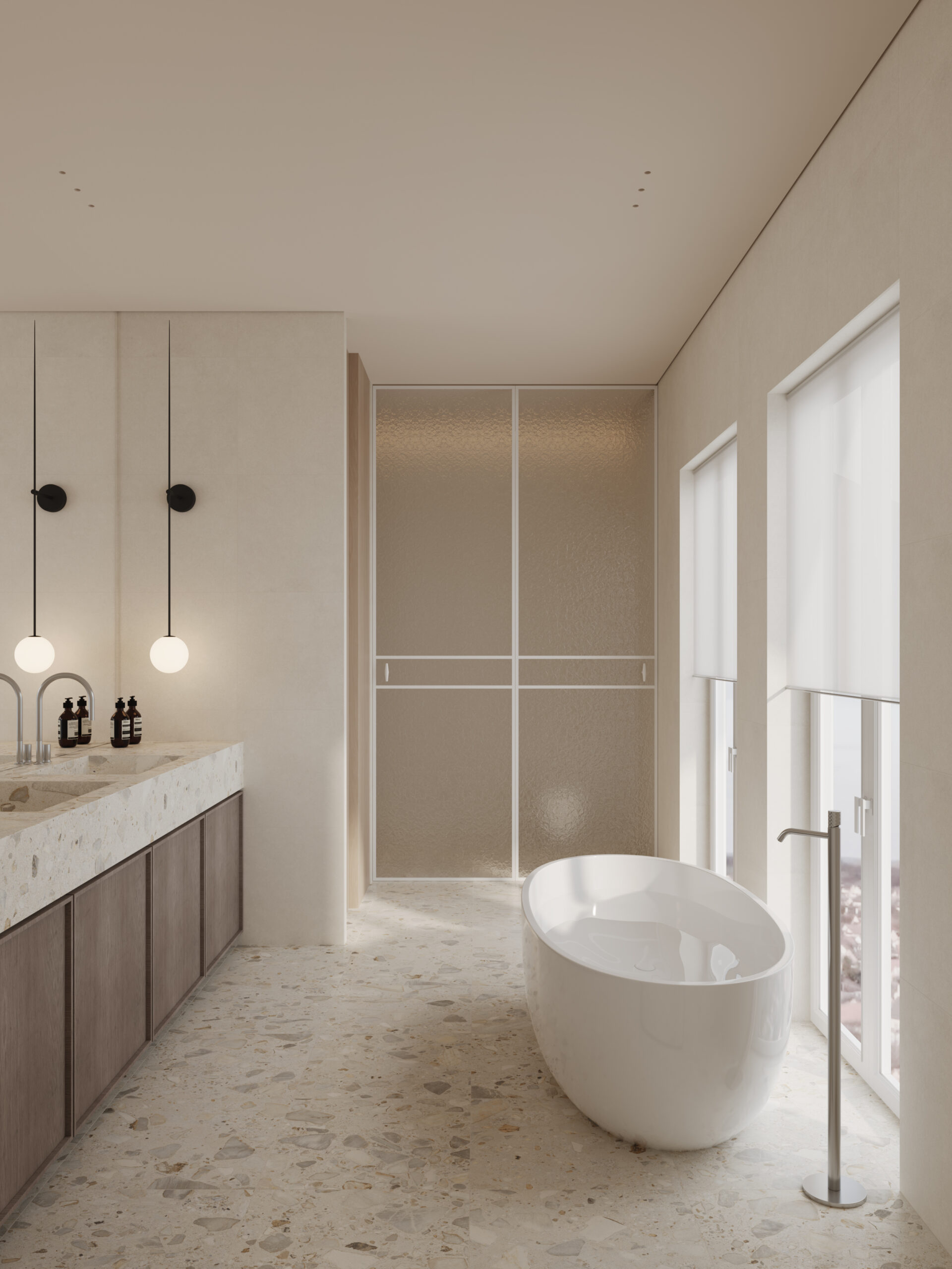 Elliot Ivory Terrazzo Look Matt Rectified Porcelain Tile 0420