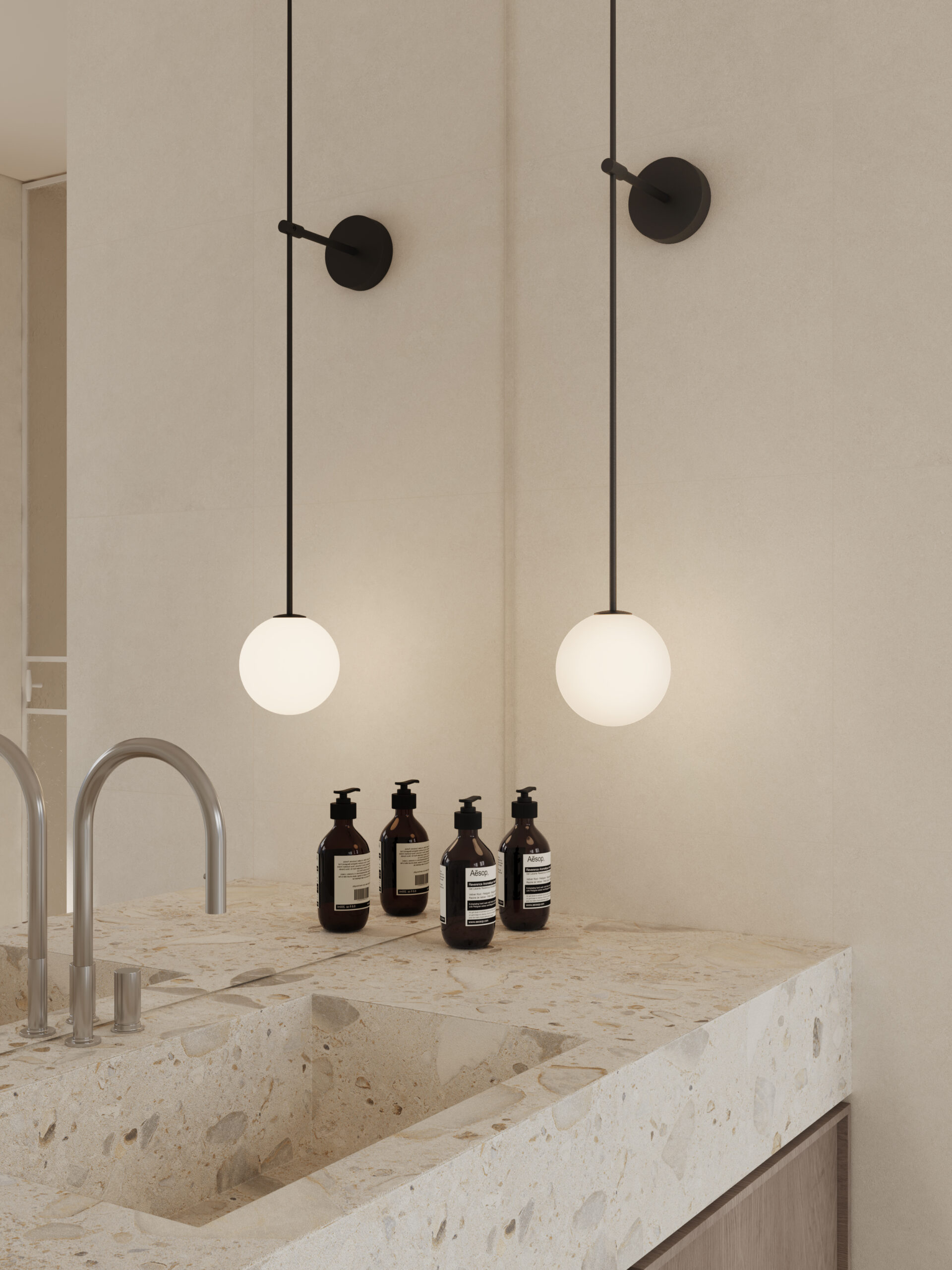 Elliot Ivory Terrazzo Look Matt Rectified Porcelain Tile 0420