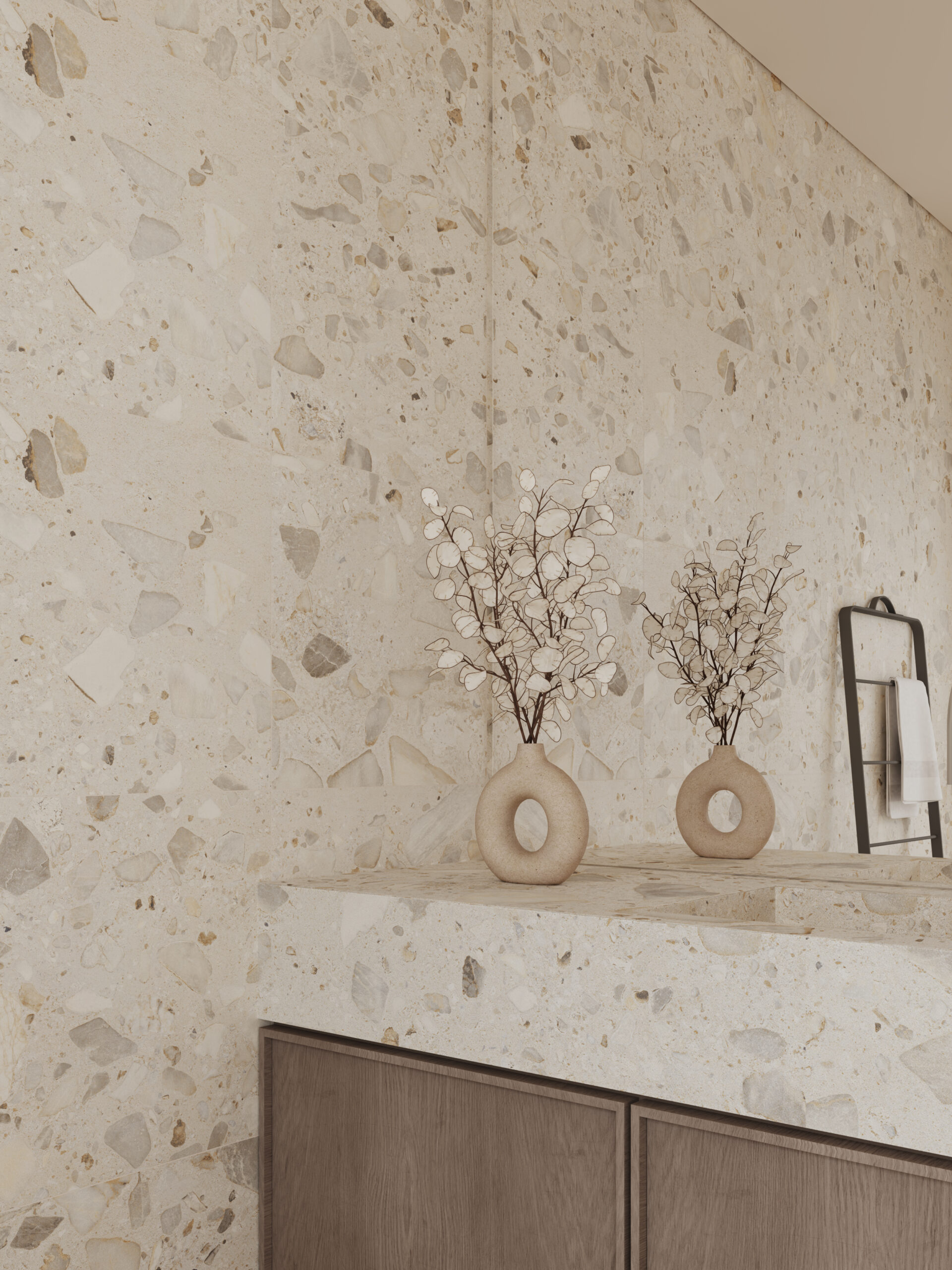 Elliot Ivory Terrazzo Look Matt Rectified Porcelain Tile 0418