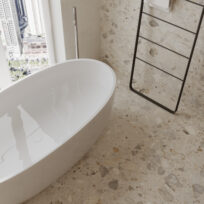 Elliot Ivory Terrazzo Look Matt Rectified Porcelain Tile 0418