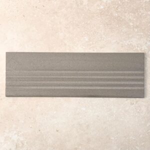 Quantum Cool Grey Anti-slip Porcelain Step Tread with 3 Groove Line 2886