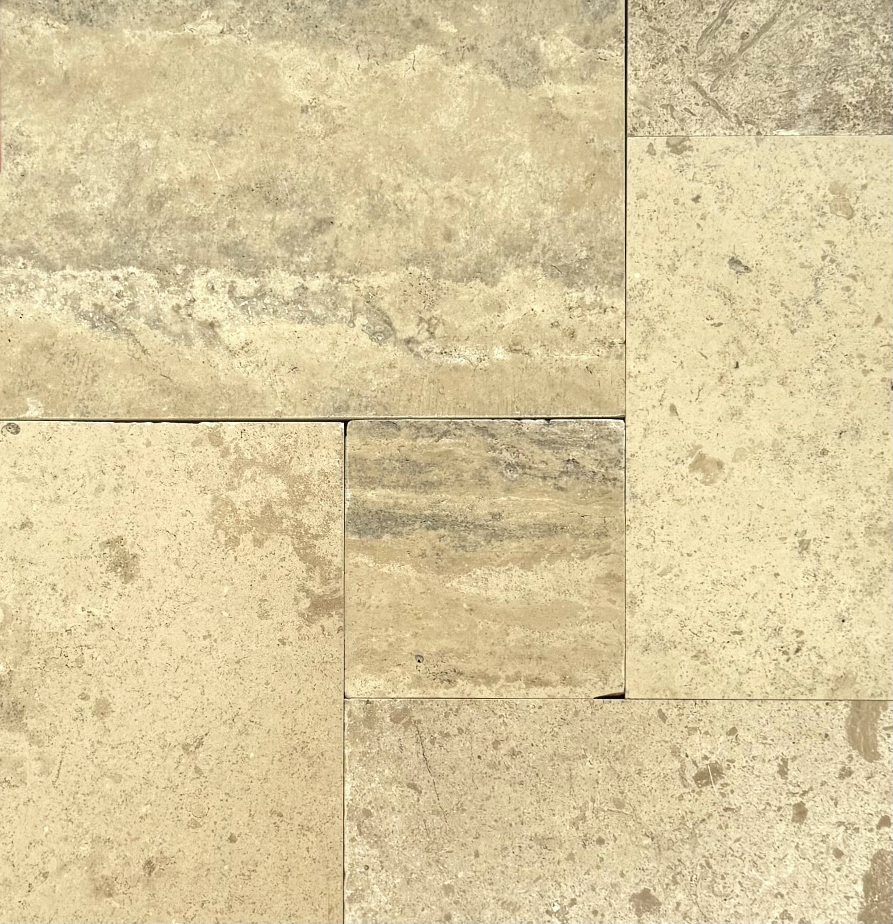Duomo French Pattern Tumbled Travertine Tile 8962