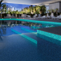 Moon Blue Spanish Polyurethane Cord Glass Pool-Mosaic 7827