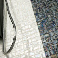 Moon White Spanish Polyurethane Cord Glass Pool-Mosaic 7826