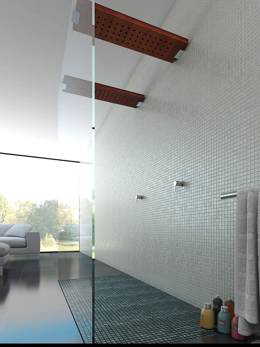 Moon White Spanish Polyurethane Cord Glass Pool-Mosaic 7826