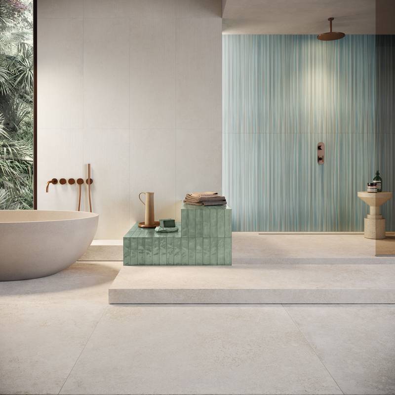 White Concrete Look Matt Italian Rectified Porcelain Tile 0357
