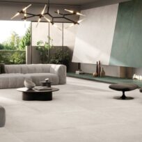 White Concrete Look Matt Italian Rectified Porcelain Tile 0357