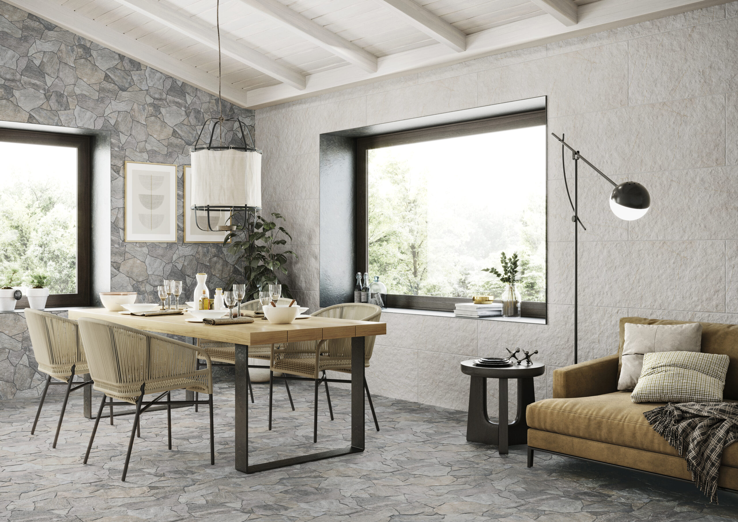 Deva Grey Crazy Crazy Pave Look Matt Spanish Porcelain Tile 0518