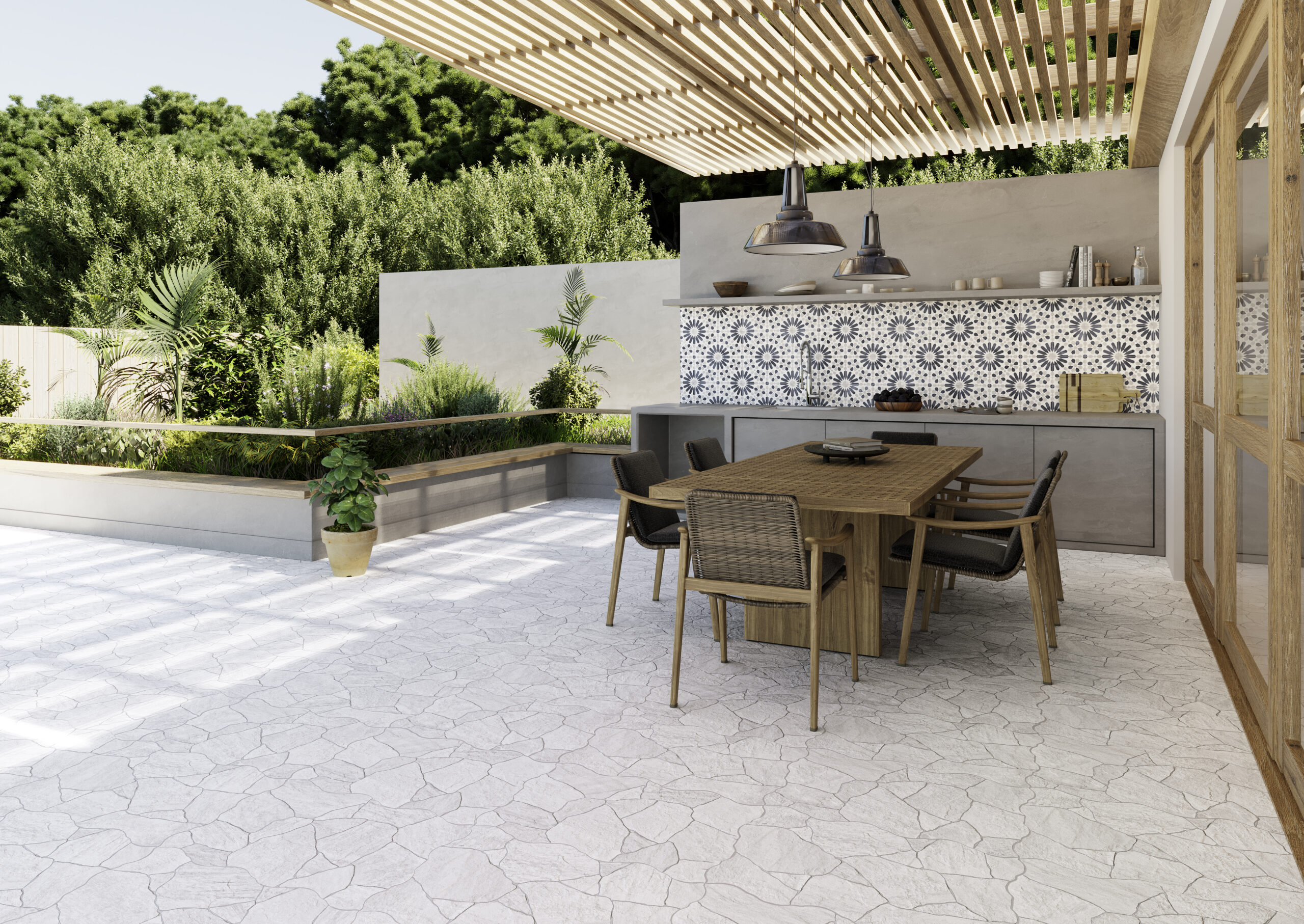 Deva White Crazy Crazy Pave Look Matt Spanish Porcelain Tile 0517