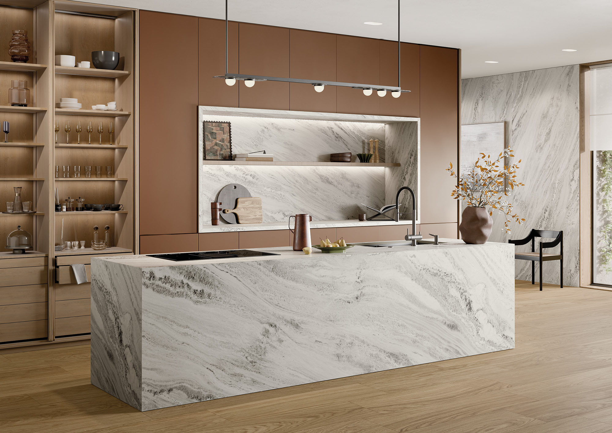 Graniti Sequoia White Matt Italian Rectified Porcelain Slab 0480