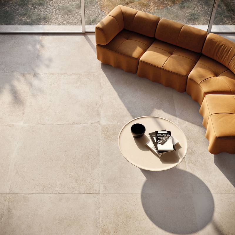 Ivory Concrete Look Matt Italian Rectified Porcelain Tile 0501