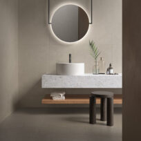 Soft Sand Brushed Cement Look Italian Rectified Porcelain Tile 0513