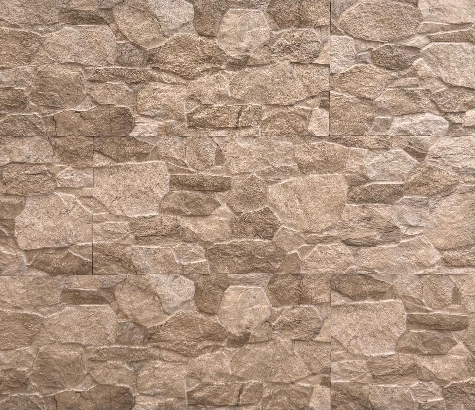 Terranova Noce Beige Mix Stone Look 3D Effect Matt Spanish Rectified Porcelain Tile 2865