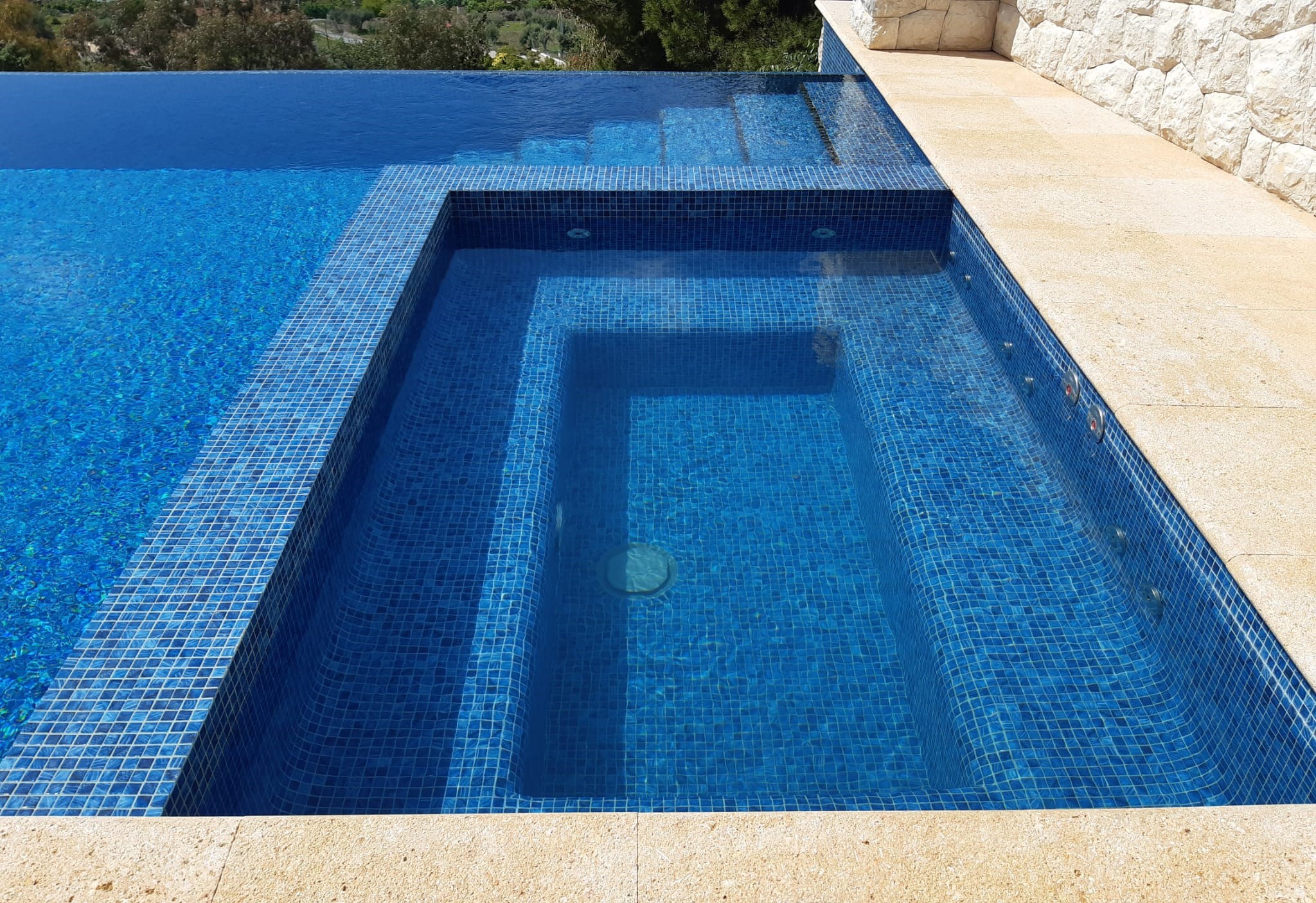 Deep Sea Blue Spanish PVC DOT Pool Mosaic 77020