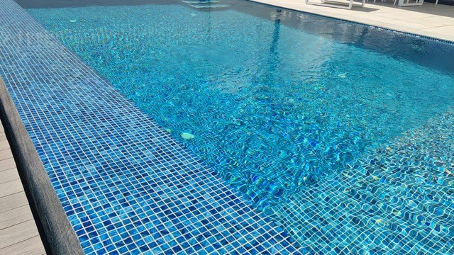 Deep Sea Blue Spanish PVC DOT Pool Mosaic 77020