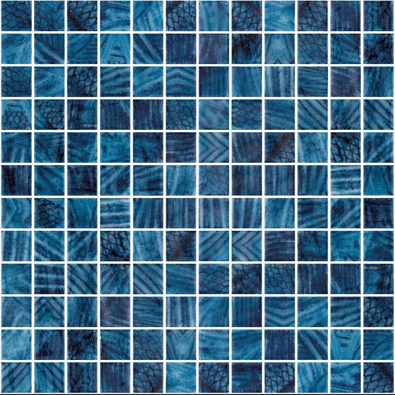 Deep Sea Blue Spanish PVC DOT Pool Mosaic 77020