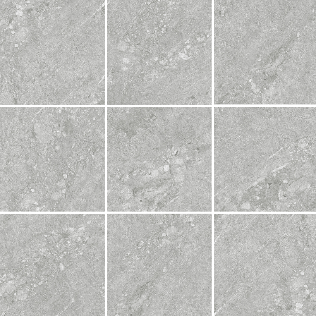 Qibo Light Grey Stone Look Lappato Rectified Porcelain Tile 2805