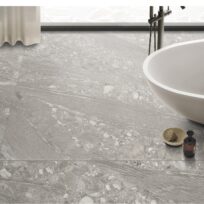 Qibo Light Grey Stone Look Lappato Rectified Porcelain Tile 2805