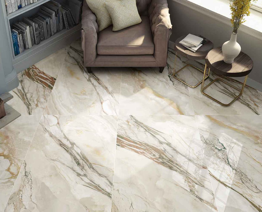 Rainbow Gliter Marble Look Polished Rectified Porcelain Tile 2953