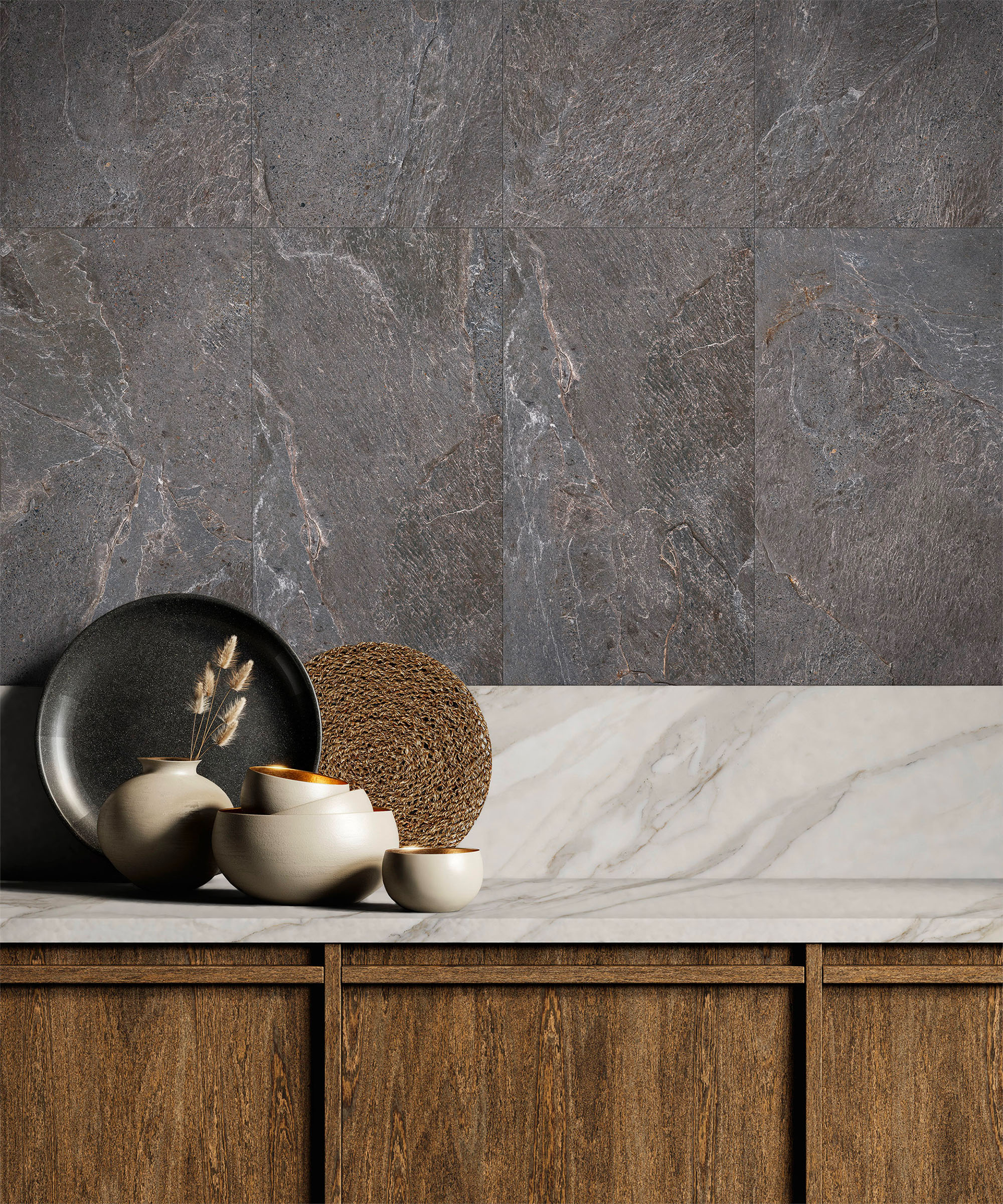 Storm Dark Grey Stone Look Matt Rectified Italian Porcelain Tile 2729