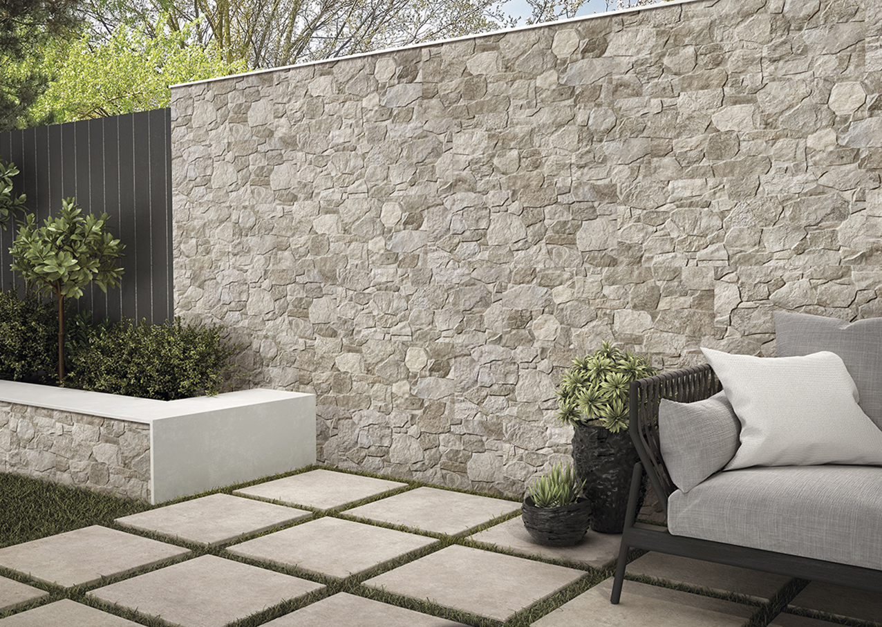 Terranova Noce Beige Mix Stone Look 3D Effect Matt Spanish Rectified Porcelain Tile 2865